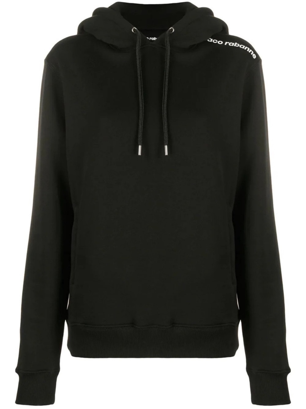 Paco Rabanne Black Hoodie with White Shoulder Logo Large